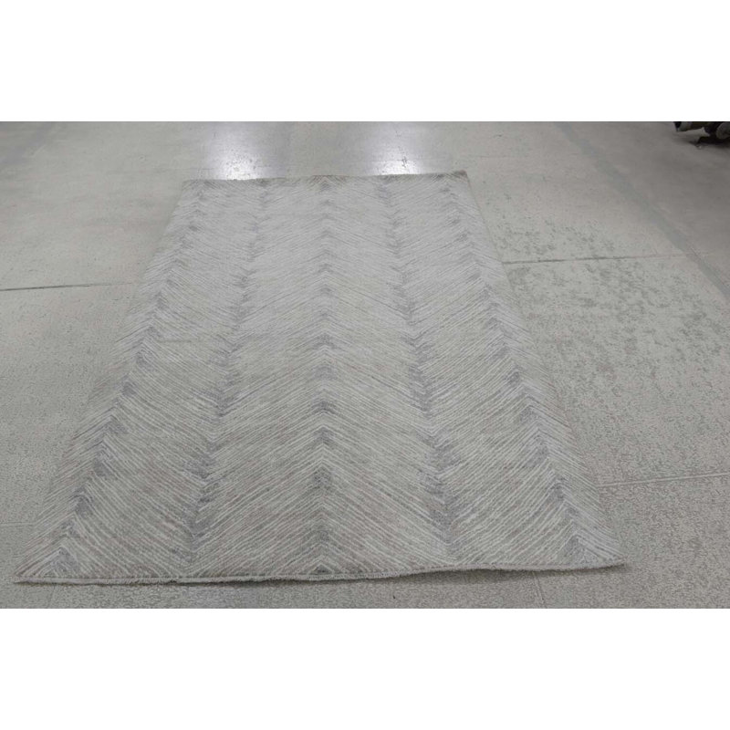 Contemporary One-of-a-Kind Rectangle 5 X 7 Hand Knotted Area Rug