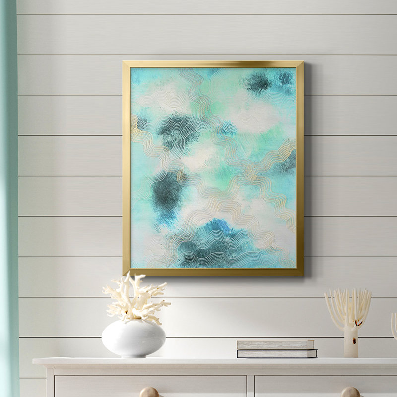 Blue Shift I, toile encadrée de qualité supérieure - prête à être accrochée, Or, H 24 po x l 20 po
