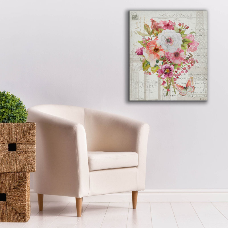  «Bouquet Francais B» par Jean Plout, art mural sur toile, H 30 po x l 26 po