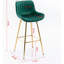 26 po, 2 tabourets de bar, avec tabourets de comptoir en velours de couleur chrome, tabouret de bar simple à pieds dorés, vert