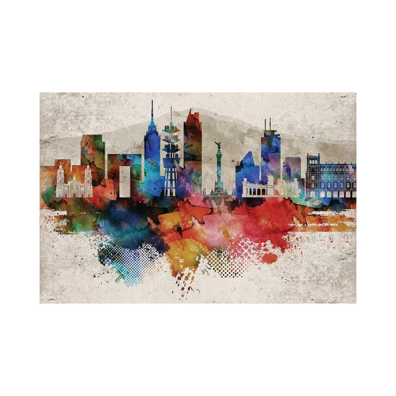 Mexico City Abstract - Print on Canvas, Wrapped Canvas, 45.72cm H x 66.04cm W x 1.91cm D