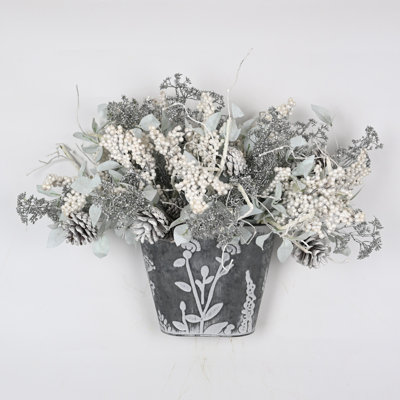 Arrangement floral campagnard de baies artificielles en hiver pour bouchons de vase, bouquets en vrac, fausses fleurs pour la décoration de fête de Noël