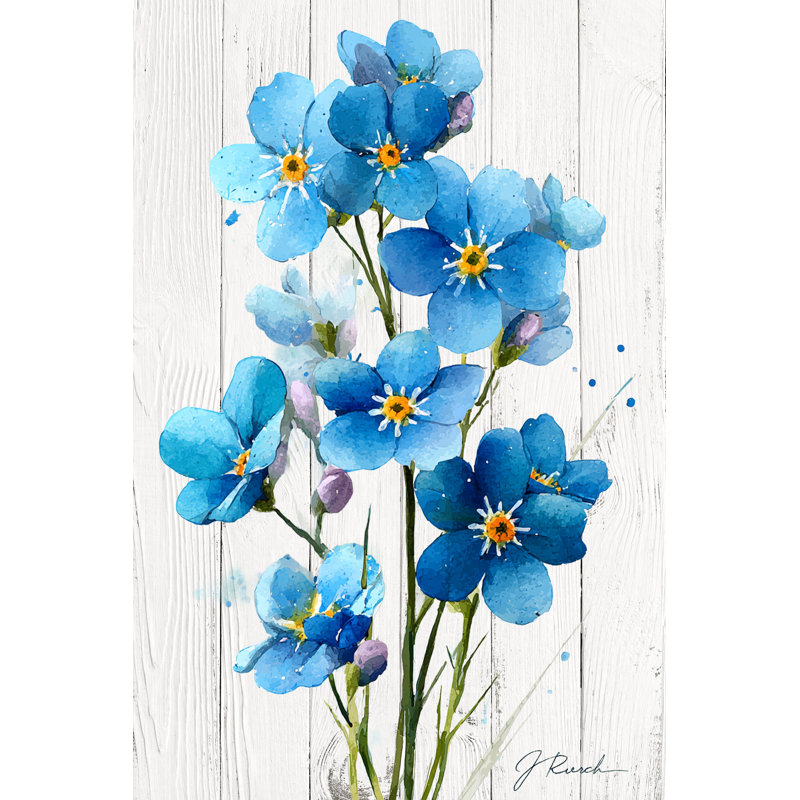 «Morning Blue Blossoms», art mural sur toile tendue, H 24 po x l 16 po x P 1,5 po