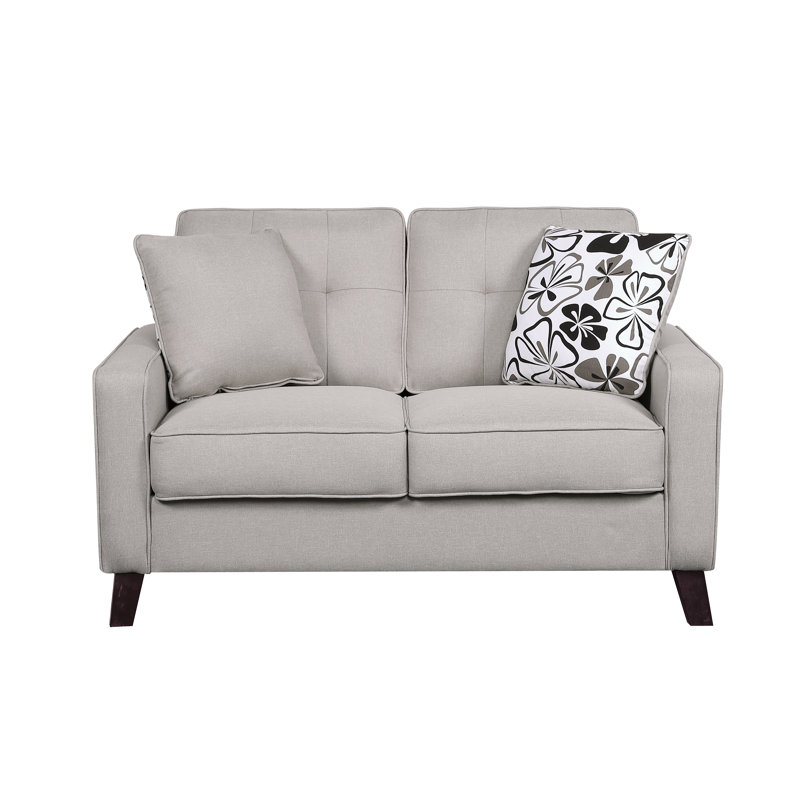 Aiken Upholstered 51'' Loveseat, Beige/Light Gray