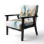 Teal and Gold Elegance - Fauteuil moderne rembourré en velours
