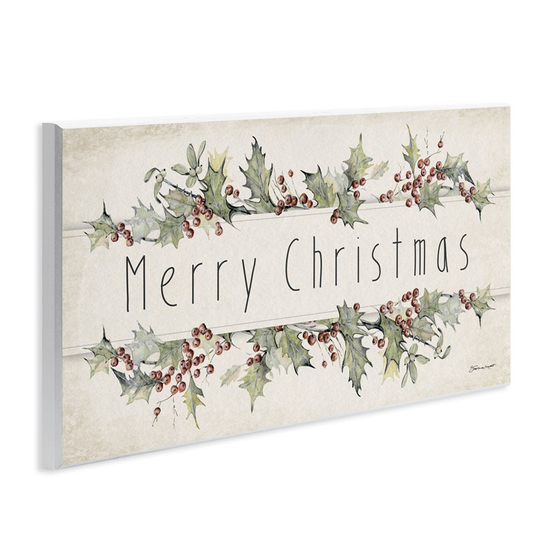 Merry Christmas Sentiments Winter Holly Florals