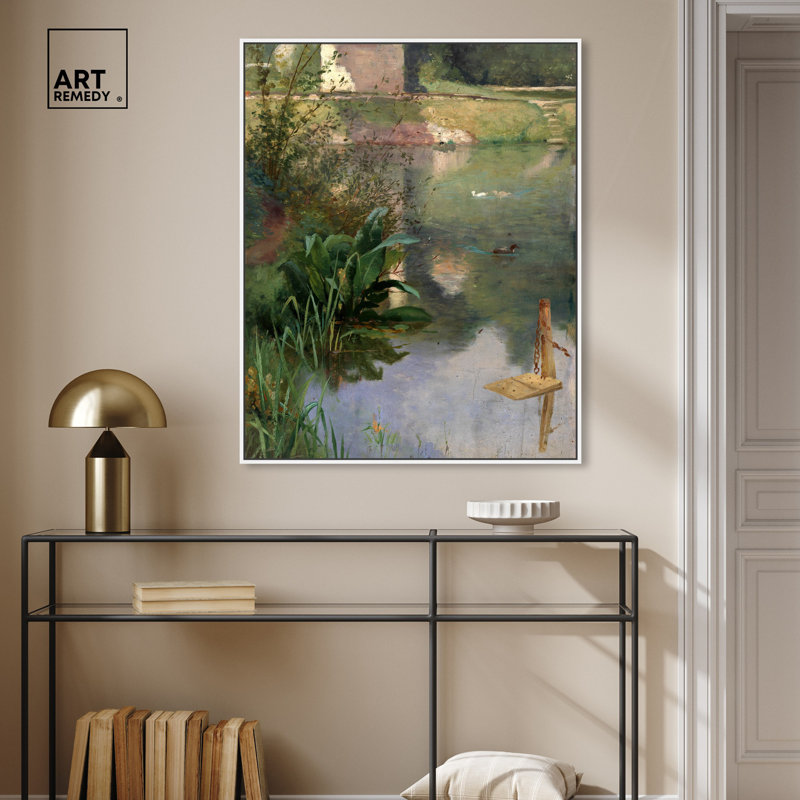 Marge d'un fossé, art rétro classique par Art Remedy, Cadre blanc, H 37 po x l 31 po