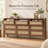 57.8" W 9-Drawer Dresser for Bedroom, Rattan Storage Dresser -Brown-191488231-185826605