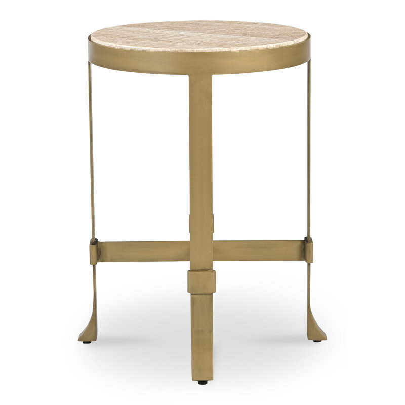 Holli Side Table White Marble, Travertine