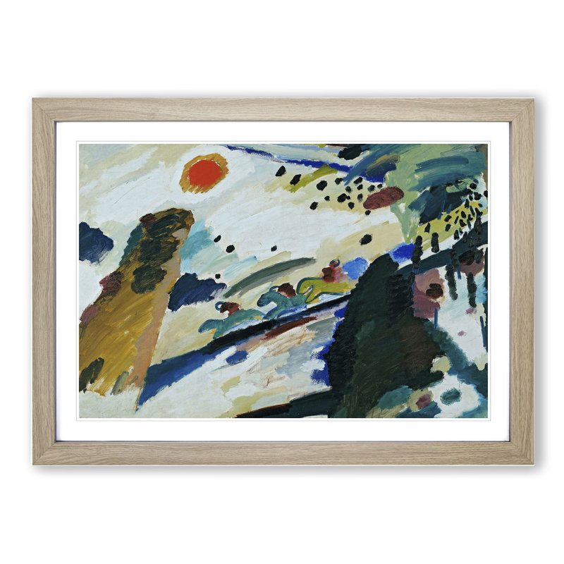 Romantic Landscape by Wassily Kandinsky - Picture Frame Painting, Oak Framed, 48cm H x 65cm W x 2cm D