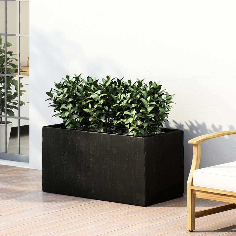 Pot à fleurs en béton léger - Transformez votre jardin de l 31,6 po x P 15,73 po x H 16 po