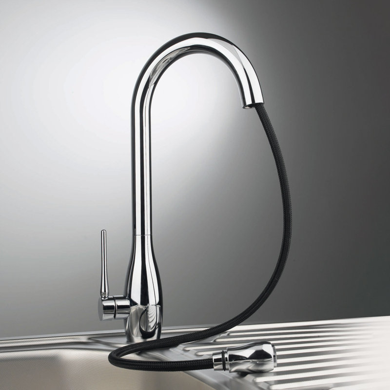 Salina Dual Pull Out Single Handle Kitchen Faucet, Chrome
