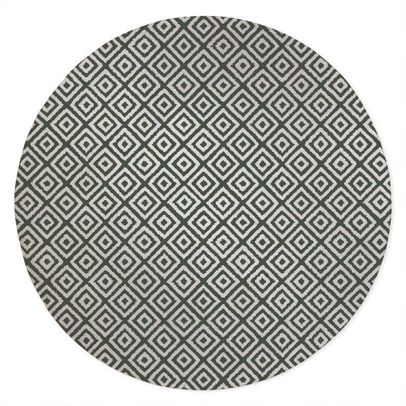 Tapis d'extérieur antidérapant Ikat Grunge, Rond 5 pi