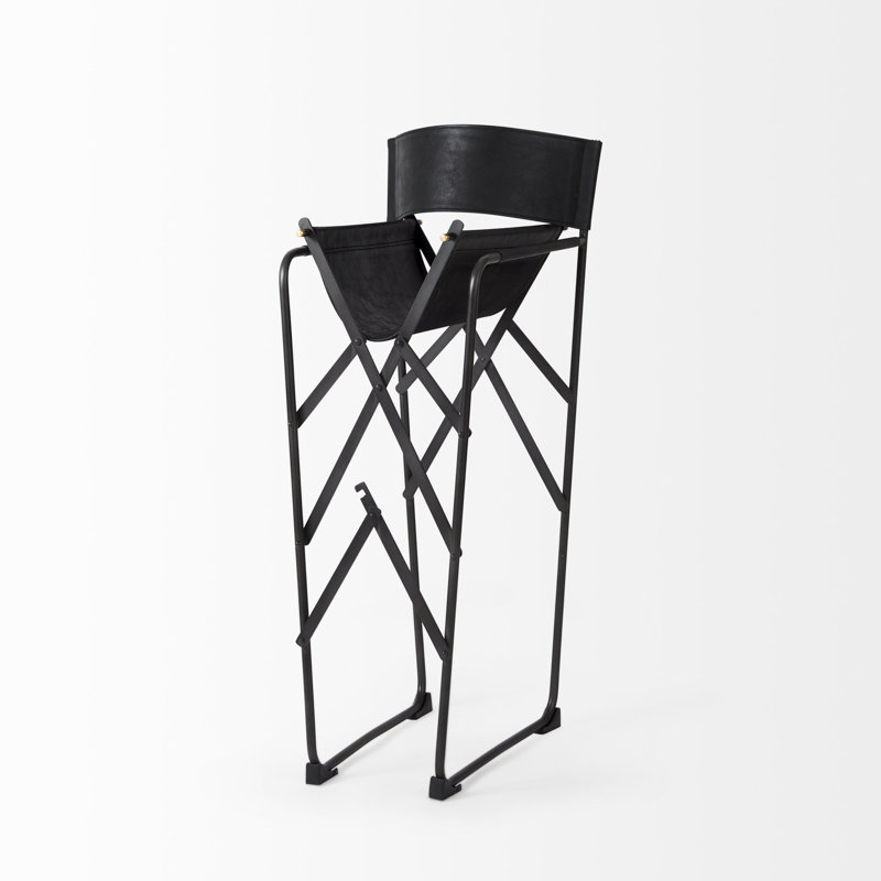 Tabouret de bar et de comptoir Sambac, Tabouret de comptoir (siège d'une hauteur de 26,5, Noir
