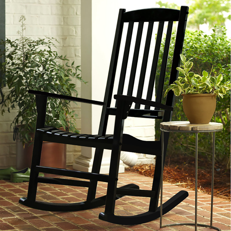 Chaise berçante d'extérieur en acajou Boulder, Noir