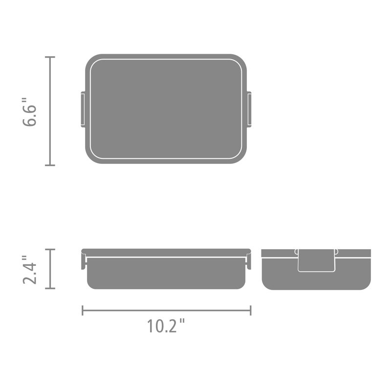Brabantia Make & Take Lunch Box Bento, Large, Light Gray