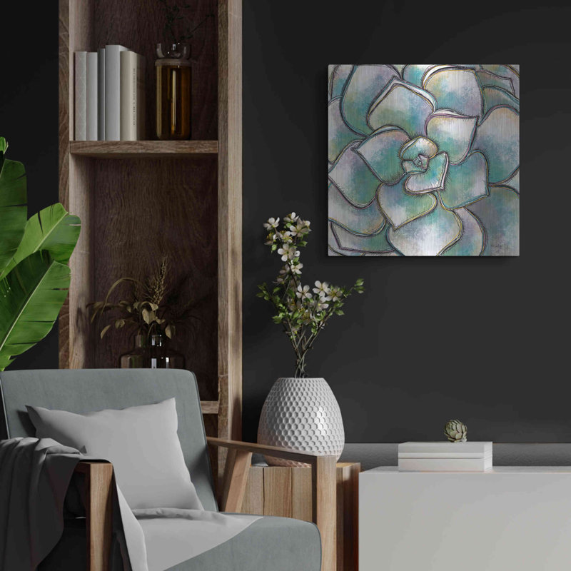 «Playful Succulent» par Heidi Kuntz, art mural en métal, H 24 po x l 24 po