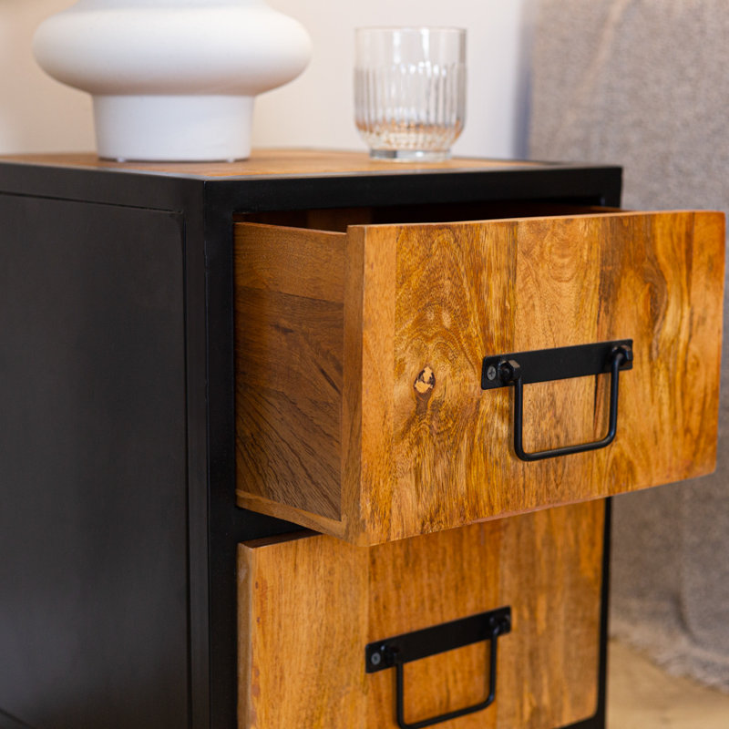 Musa 35cm W Steel Bedside Table