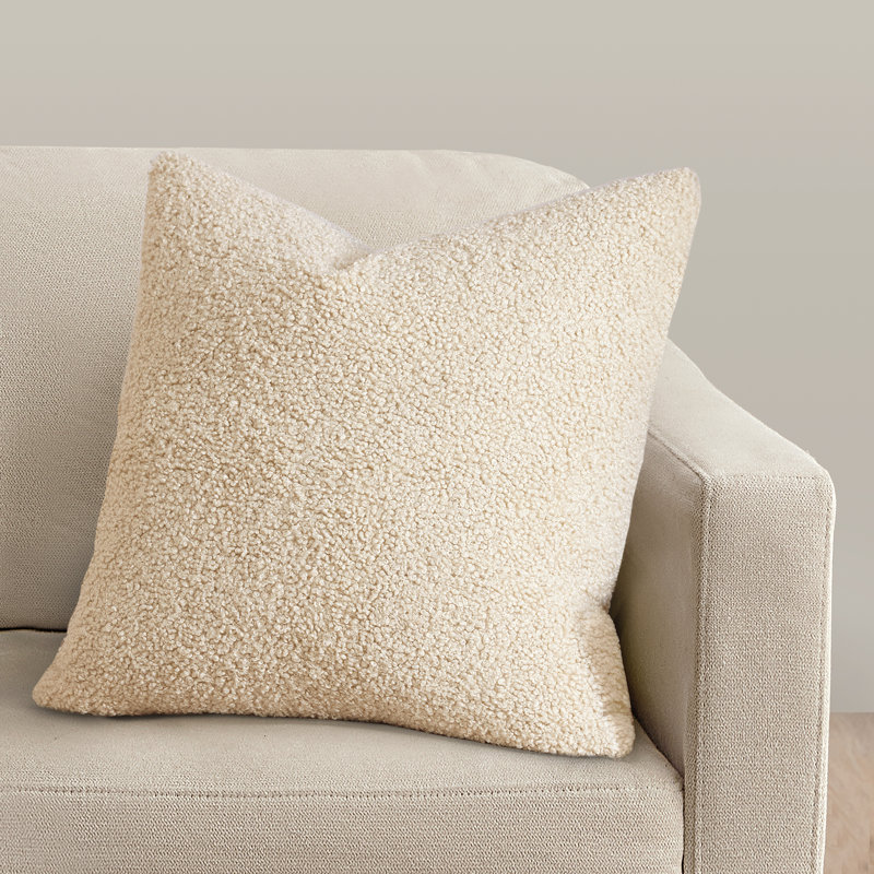 Coussin Teddy Teddy, Crème, crème, H 27 po x l 27 po