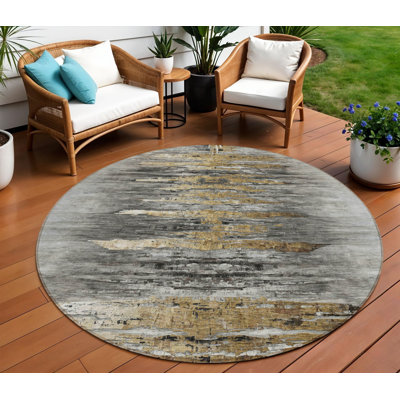 Tapis rond gris anthracite 8 po