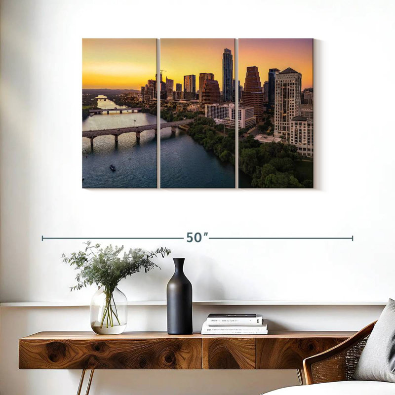 Skyline de Sirci Austin au crépuscule, H 24 po x l 38 po
