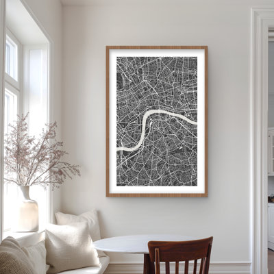 London City Plan - «Man Cave Shapes», reproduction encadrée