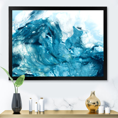 Art turquoise liquide - peinture sur toile