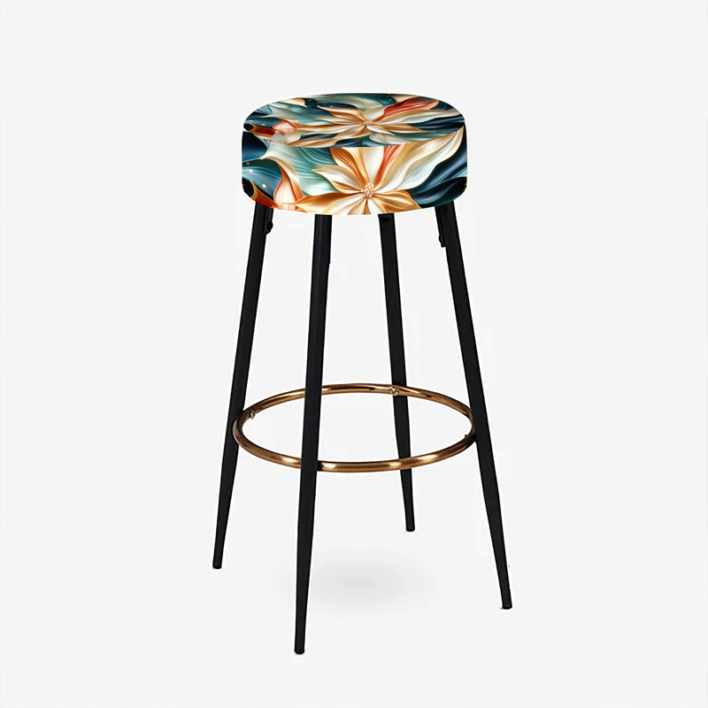 Ensemble de 2 tabourets de bar or et bleu sarcelle Cosmic Essence