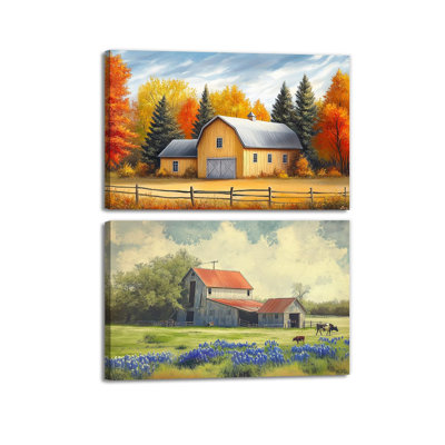 2 Piece Wrapped Canvas Wall Art