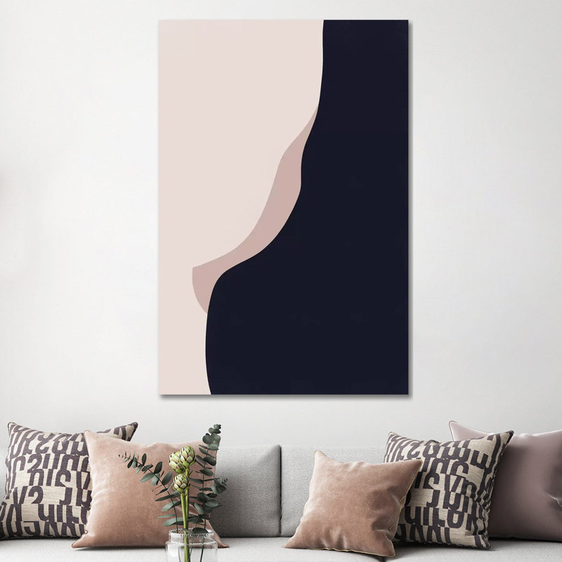 Navy Rose Abstract II by Leah Straatsma - Wrapped Canvas Gallery-Wrapped Canvas Giclée, 152.5 cm H x 101.5 cm W