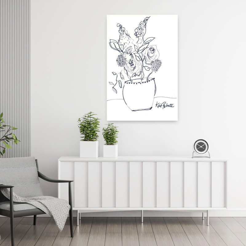Art floral abstrait et doux I, H 36 po x l 24 po