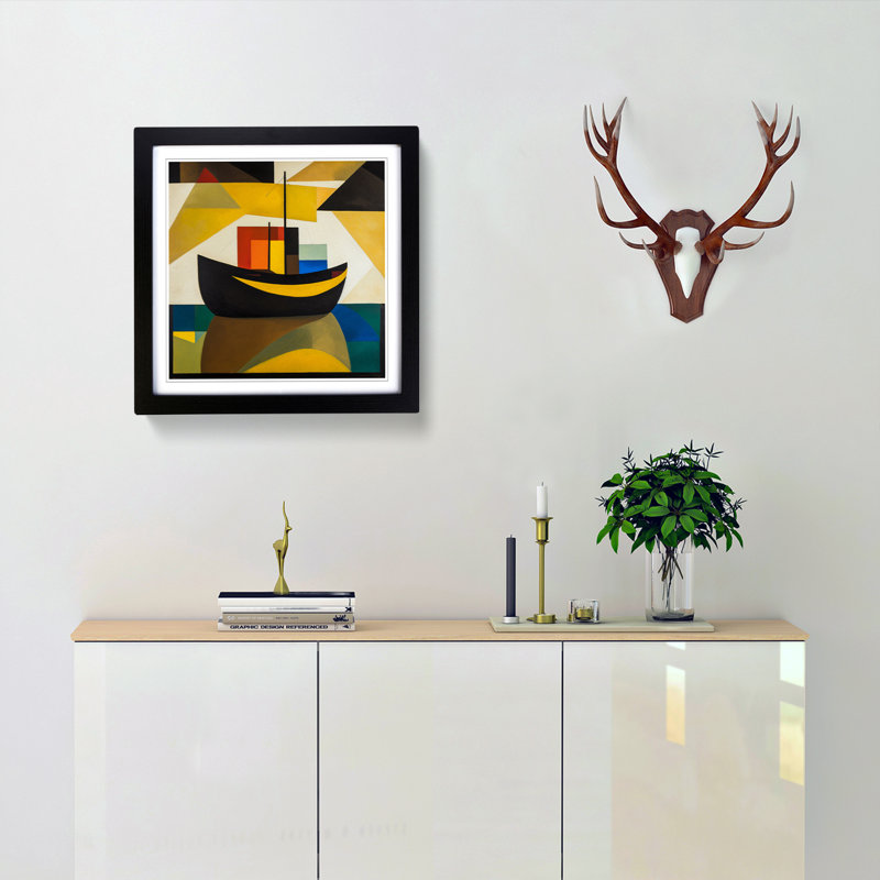 Single Picture Frame Print on Wood, Black