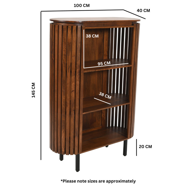 Harristown 145cm H x 100cm W Solid Wood Standard Bookcase
