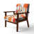 Polyester orange / blanc