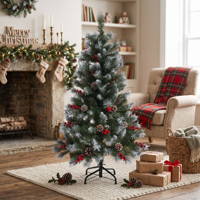 4ft Lighted Artificial Spruce Christmas Tree