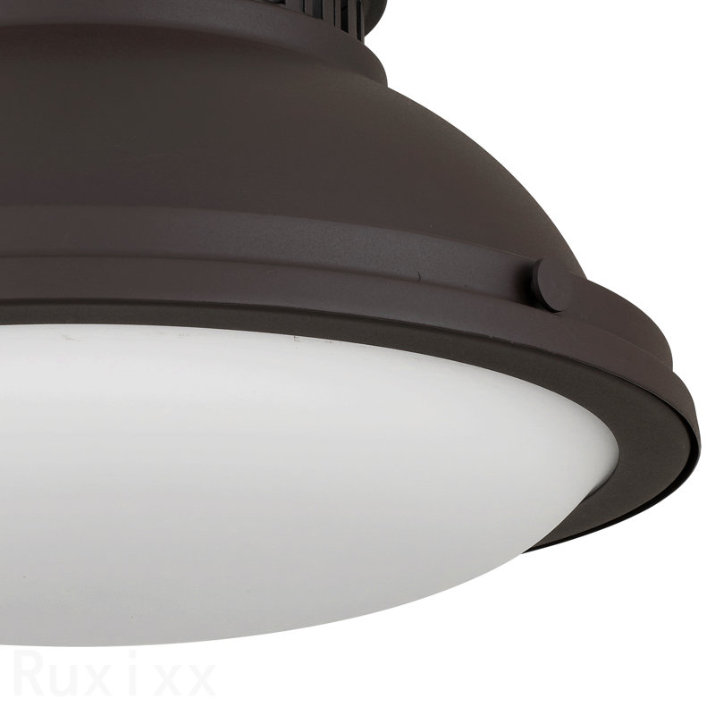 2-Light 14-In Dark Bronze Flush Mount, Antique Bronze, 8" H x 14" W x 14" D
