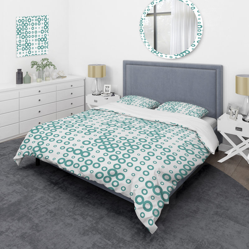 Green Abstract Dot - Ensemble de housse de couette Abstract - Microfibre de polyester