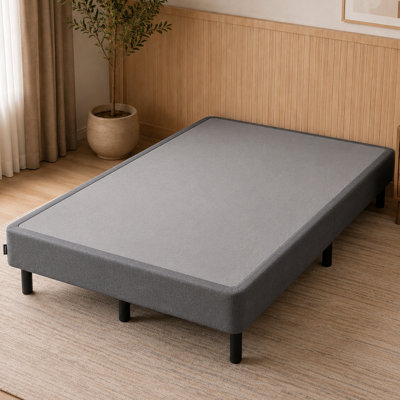 Base de lit plateforme en métal 14 po avec housse et pieds rembourrés, sommier robuste, aucun sommier requis