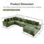 Canapé modulaire en velours côtelé vert 154 po de large 154 po, idéal pour le cinéma maison-840099077