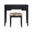 Coiffeuse à plateau avec miroir rabattable, 2 tiroirs et tabouret à motif de papillons 36 po Fidelmar-24748879