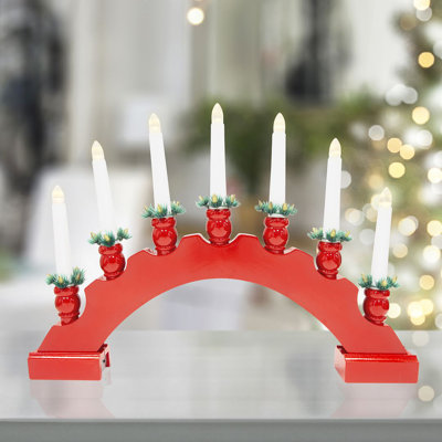 Taper Candle with Wood Holder