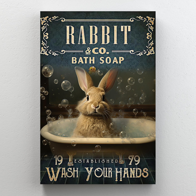 «Rabbit Bath Soap - 1 pièce, impression rectangulaire», H 20 po x l 16 po x P 1,25 po