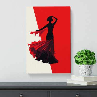 Flamenco Dancer Minimalism No.3 - Wrapped Canvas