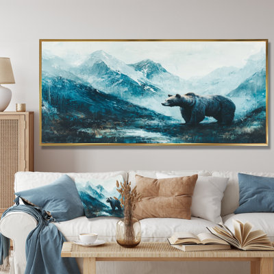 Ours dans la vallée de la montagne I - art mural ours