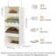 Rangement suspendu à 4 tablettes, tablettes suspendues pour garde-robe, économiseur d'espace pour la chambre à coucher et le salon, beige, paquet de 2