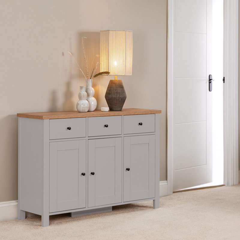 Maryhannah 115cm Sideboard, Grey, 3 Doors