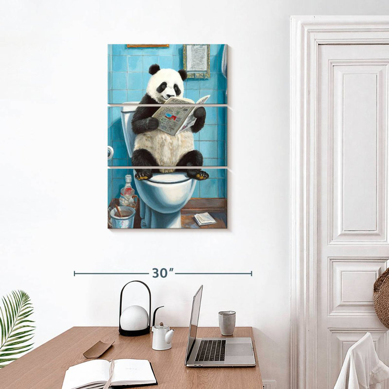 Ketti Panda On A Toilet, 32'' H x 20'' W