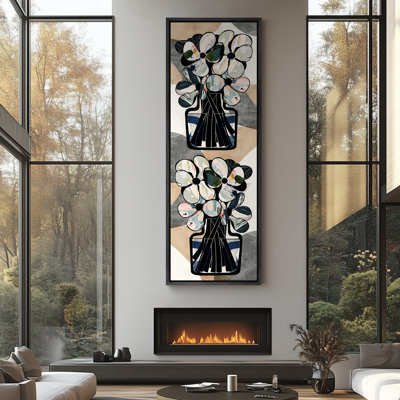 Reproduction d'art rétro sur toile encadrée de pin rétro vintage
