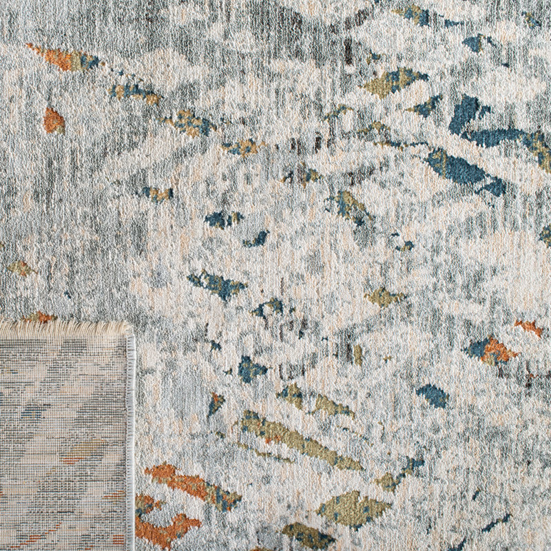 Tapis de couloir abstrait beige / gris Runner Harp, Tapis de couloir 2 pi 2 po x 8 pi