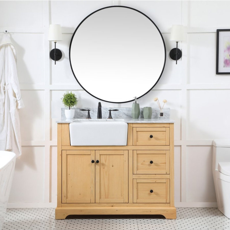 Ensemble de meuble-lavabo simple 42 po Pardue, Bois naturel